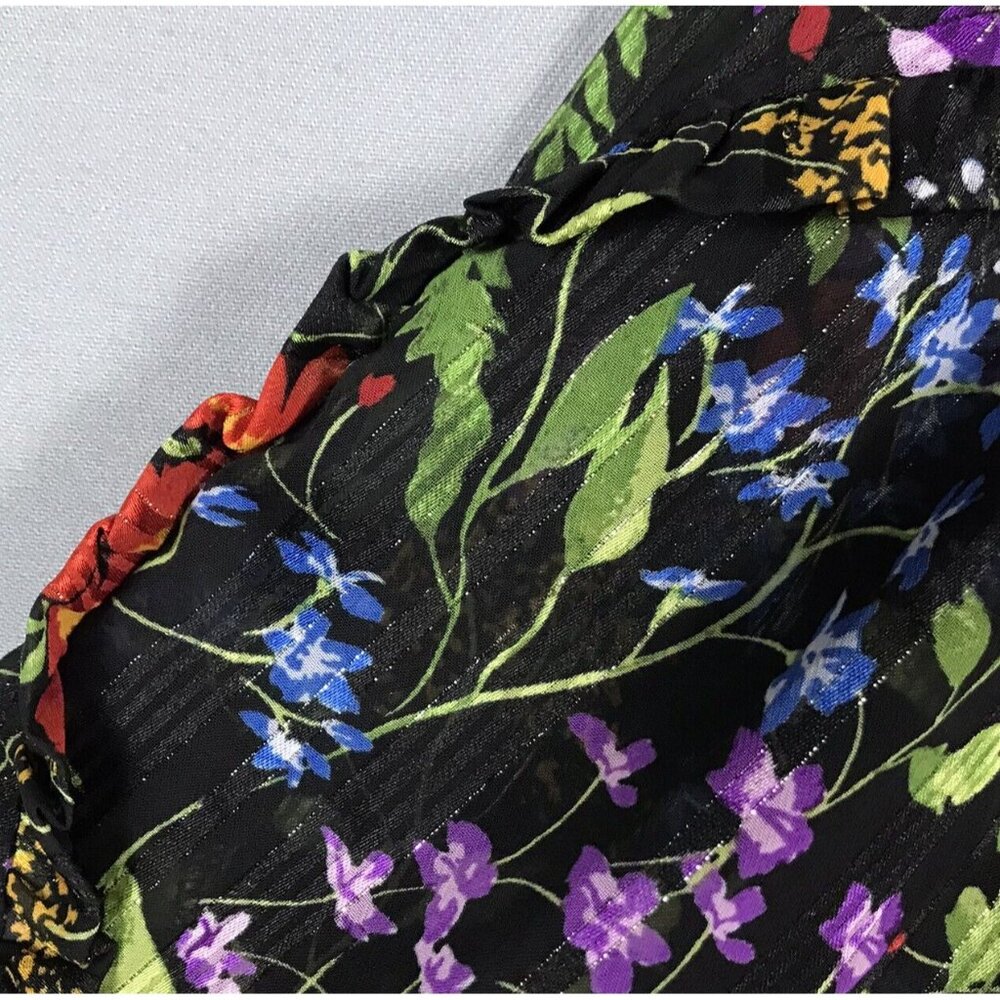 Anthropologie Maeve Floral Blouse with Sheer Gathered Sleeves - Picture 8 of 16